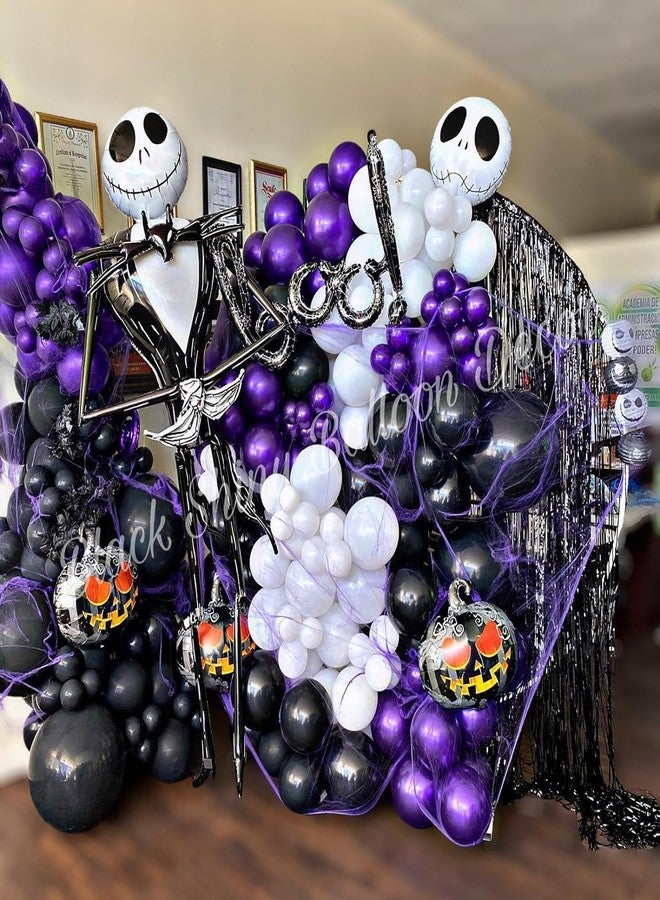 Flyloons 25 pcs Black Purple White Metallic Chrome Balloons for Birthday Decoration items celebration Anniversary Girls Boys Men Women - Image 1